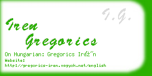 iren gregorics business card